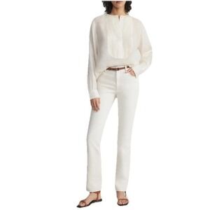Lafayette 148‎ New York White  Straight Leg Jeans Size 28 6 Preppy Coastal